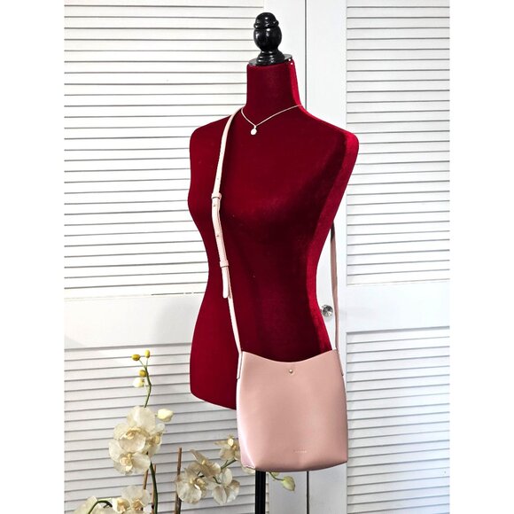 ANTHROPOLOGIE Women's Blush Samara Bucket Shoulder Bag Crossbody Size M 1234 - Picture 3 of 14